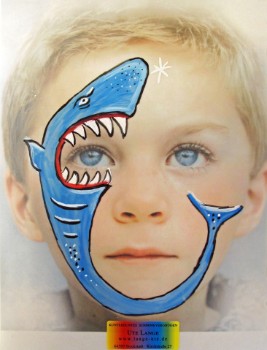 Schminkvorlagen-Kinderschminken-Beispielbild-Hai