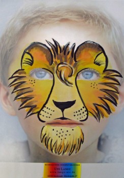 Schminkvorlagen-Kinderschminken-Beispielbild-Löwe